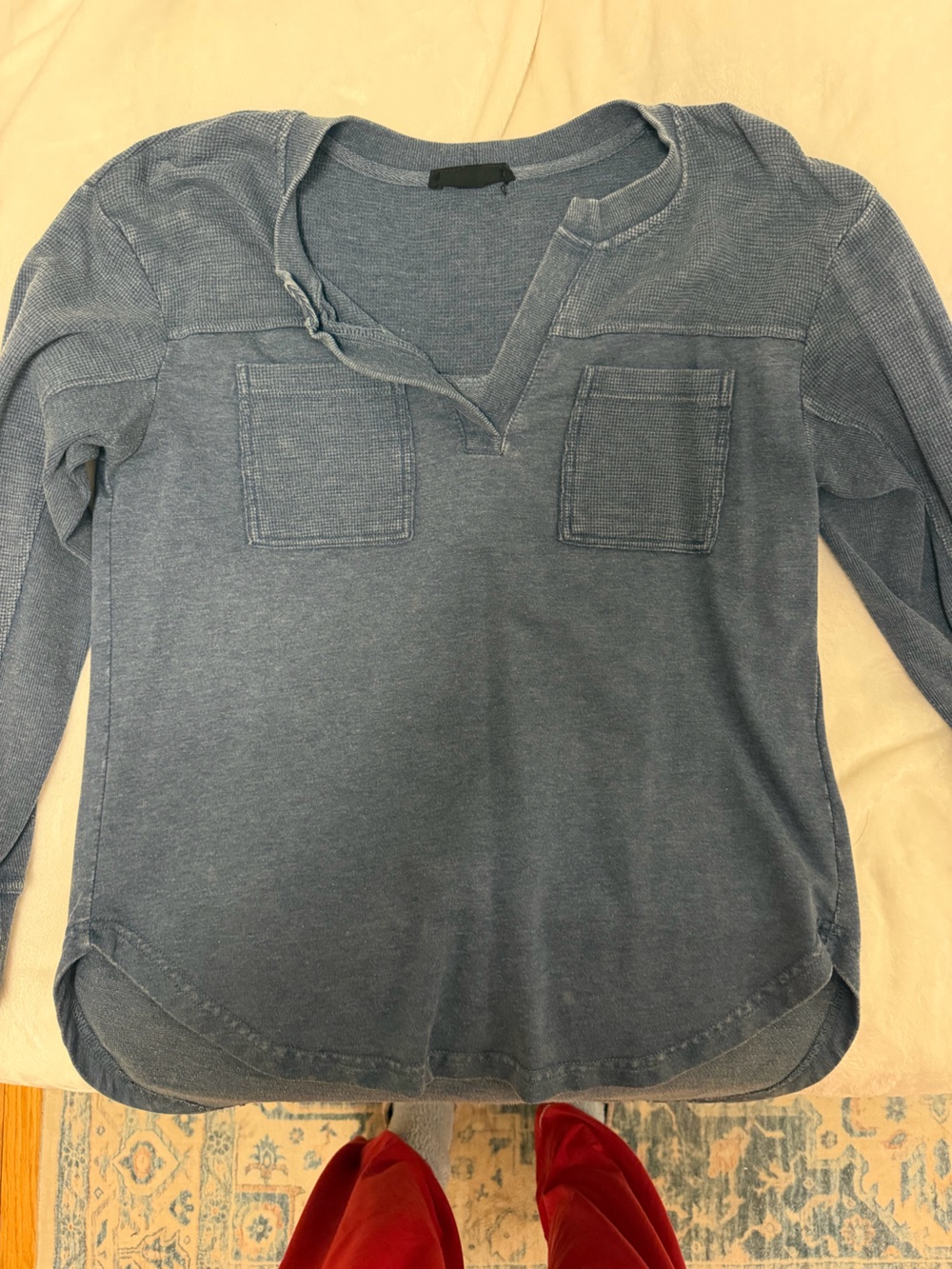 Jane and Delancey Women's Long Sleeve Tee - Blue